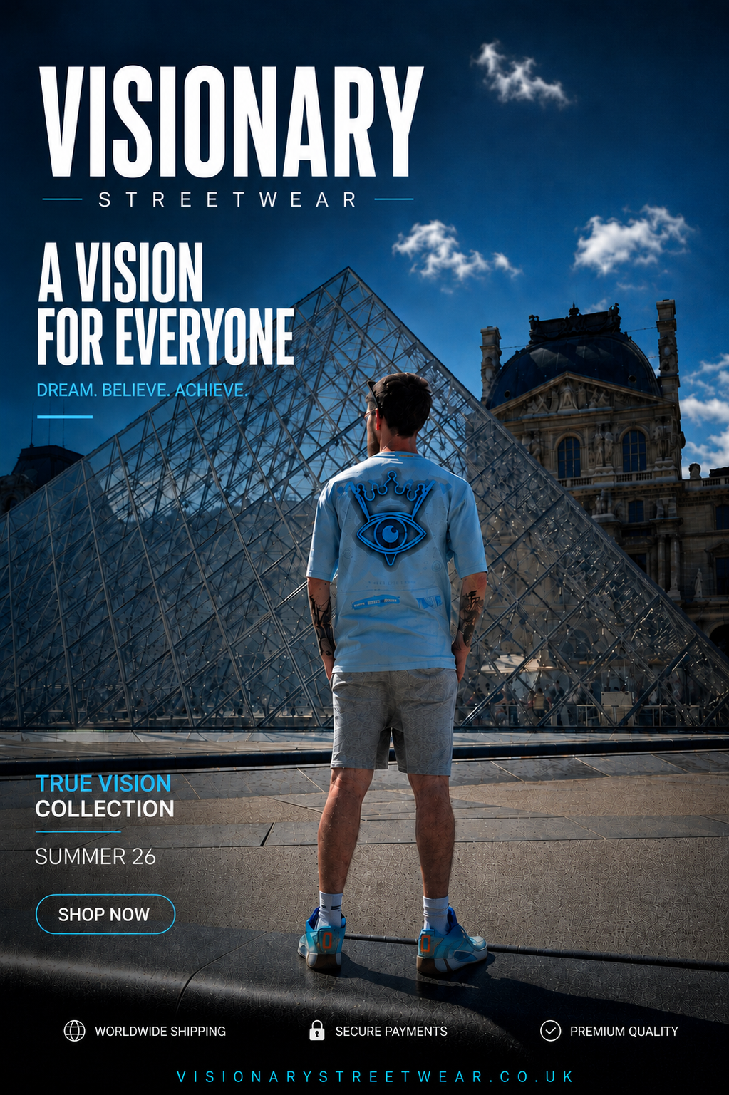 Blue 'Vision' Tee - Mens